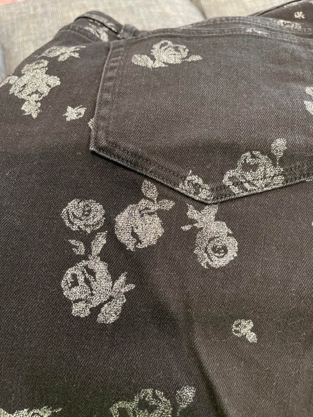 Michael Kors Izzy Black Floral Print Skinny Jeans - Picture 7 of 7